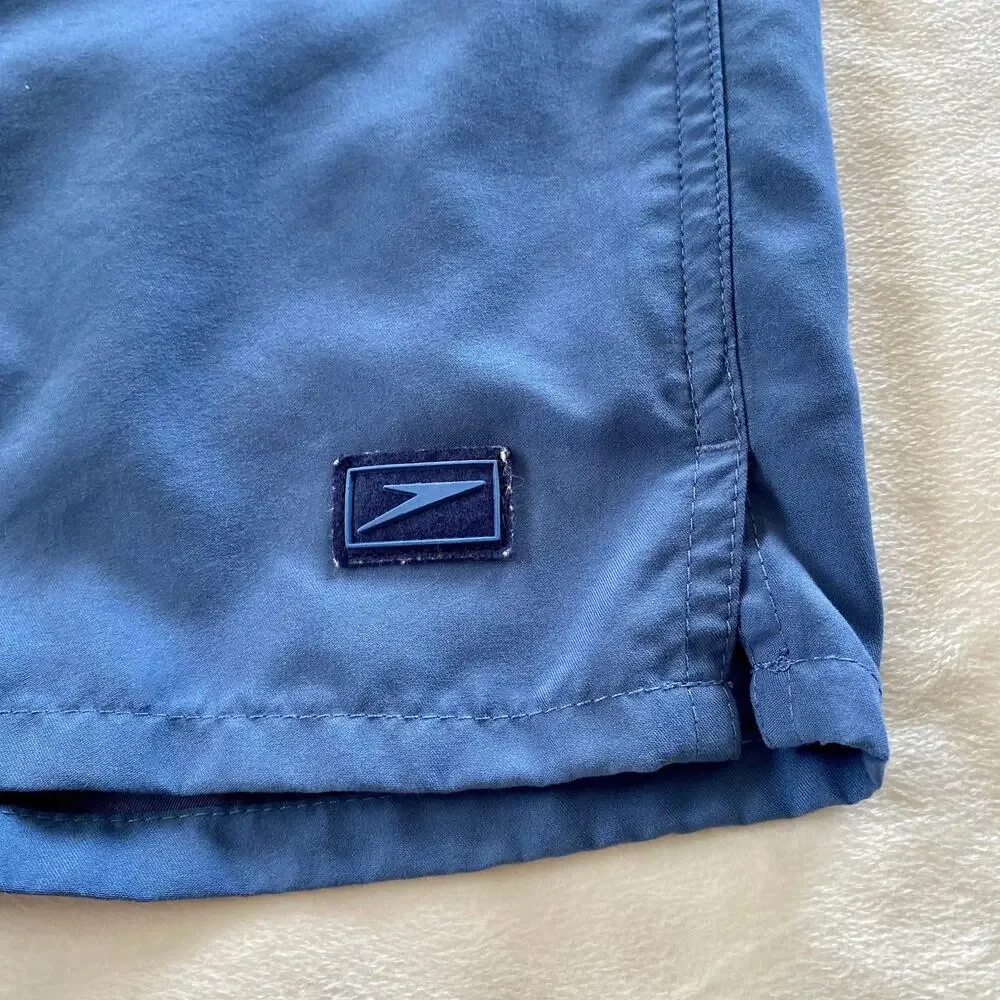Speedo Men’s Swim Shorts Trunks Elastic Waist Blue Size Medium